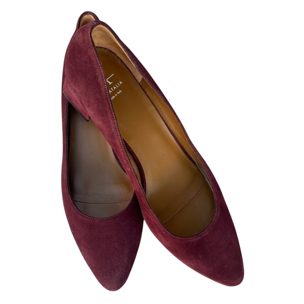 Aquatalia Women's Burgundy Suede Pumps Pointed-toe Size 7.5